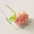 Artificial pink peony stem with 11cm blooming flower head, height approx. 27cm - Peony / Deep Pink