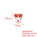 Dimensiones detalladas del colgante de reno de Navidad bañado en oro 18K para joyería - Estilo Cabeza de Reno (2#)