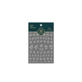 5D stereoscopic tulip nail stickers KX115 with white floral patterns on green card - White Silver Tulip Floral Style (KX115)