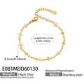 Detalle de la pulsera de cruz en acero inoxidable chapado en oro 18K con medidas - 16.5+5CM / Dorado