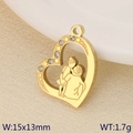 Gold heart pendant with parent and child motif and crystals for Mother's Day jewelry - Warm Embrace Zircon (KLJ9574-ZLA)