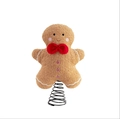 Puntale per albero di Natale di pan di zenzero in peluche con fiocco rosso - Stile Omino di pan di zenzero(ML-O1099)