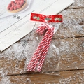6er-Pack rot-weiß gestreifte Zuckerstangen-Ornamente in festlicher Weihnachtsverpackung - Rot-Weiß-Stil