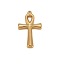 Ciondolo a croce Ankh dorato in acciaio inossidabile lucido per creazione gioielli fai da te - Oro