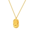 Vintage Leo Sternzeichen Kette mit Löwenanhänger und Zirkonia in goldener Ausführung - Löwe