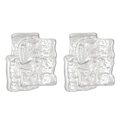 Minimalist silver titanium steel studs with irregular square hammered lava texture - Steel Color Geometric Pleated (12198)