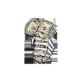 Silver skeleton hand holding dollar bill metal pin badge for Halloween style - Money Holding Skeleton Hand