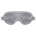 Gray PVC gel bead eye mask for hot cold therapy with soft plush and elastic strap - Grey Eye Mask