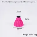 Mini llavero de bádminton de PVC rosa, regalo para club deportivo de 3cm con base blanca - Sin Hebilla / Rosa Claro