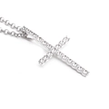 Zilveren roestvrijstalen hiphop kruis ketting met sprankelende kristallen strass - Zilverkleurig Kruis / Zilver