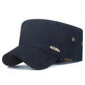 Berretto militare blu scuro in cotone regolabile con logo in metallo e stemma outdoor - Regolabile / Blu navy