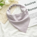 Detail of purple chiffon triangular headband with elastic strap and soft texture finish - Light Gray