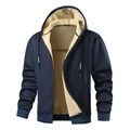 Marineblaue Herrenjacke mit Graphen-Futter und verdicktem Sherpa-Fleece für den Winter - XS / Blau
