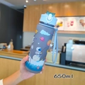 Detail van een 650ml astronaut waterfles met draagkoord en een matte afwerking - 650ml / Blauw