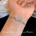 Silver adjustable butterfly bracelet with purple gradient wings and sparkling crystals - Exquisite Forest Style Butterfly Bracelet