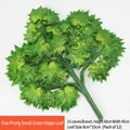 Artificial green maple branch with 25 leaves, 60cm height for landscape decoration - 5-Pronged Small Green Maple