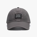Dark gray breathable baseball cap with laser-cut diamond mesh and KAIRUI CHINA SPORT patch - Adjustable / Dark Gray
