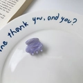Purple marble texture acetate heart hair claw clip on a decorative white porcelain plate - 16# Purple