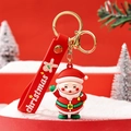 Simpatico portachiavi di Babbo Natale con cinturino rosso e chiusura in metallo dorato - Babbo Natale - Zaino giallo