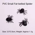 Miniature black PVC big-bellied spider toy for Halloween pranks, 3.5x2.5cm size - Small Big-bellied Spider