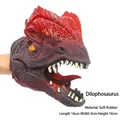 Realistic soft rubber Dilophosaurus dinosaur hand puppet toy for kids in reddish brown color - Dilophosaurus Hand Puppet