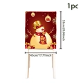 Christmas chair cover featuring red fabric with a festive snowman and size dimensions - Snowman with Berry Gold Hat