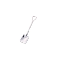 Polished silver stainless steel shovel-shaped dessert spoon with triangular handle loop - Small Silver Flat Shovel