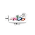 Surgical steel cartilage stud with 4mm marquise cut pink zircon and screw back closure - Colorful Marquee Style (0162-1#) / Silver