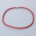 Bracelet tressé en cuir rouge avec fermoir magnétique en argent poli pour hommes et femmes - Style A-3.5mm Cordon Rouge-Fermoir Argent-Collier