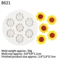 7-cavity sunflower silicone mold with finished 2.8cm yellow flower resin ornaments - 5# Grey B621