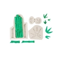 Bamboo and leaf silicone fondant mold set for chocolate and DIY cake decoration - 1# Bamboo Set / Gray