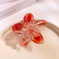 Elegant tropical plumeria hair claw clip in red gradient finish for beach styling - Transparent Red