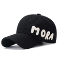 Berretto da baseball nero con ricamo MORA bianco e classica visiera curva sportiva - Regolabile / Nero