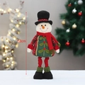Muñeco de nieve de tela con bufanda roja y marca de altura de 52cm para adorno navideño - Estilo B / Muñeco de Nieve (Telescópico)