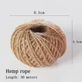 Natural brown jute twine roll for cake decoration and flower bouquet, 30 meters length - Original Color / 30m