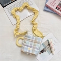 Sac porte-bouteille à carreaux avec bandoulière nuage jaune et sangle réglable en bandoulière - Khaki
