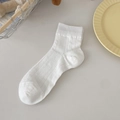 Calcetines blancos de algodón acanalado para mujer con malla transpirable y elástico - Talla única / Blanco