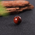 Polished 16mm round red Jasper gemstone sphere with black spots for jewelry making - Mahogany Obsidian