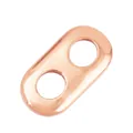 Polished rose gold clover-shaped soda tab connector with double holes for DIY jewelry - Pig Nose Link / Rose Gold