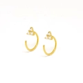 Boucles d'oreilles minimalistes dorées S925 en forme de U avec trois zircons pour femmes - Or