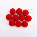 Set of ten 3cm bright red fluffy plush balls for Christmas DIY bouquet crafts - 3cm Christmas Pom Poms [Red] 10pcs