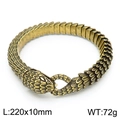 Antikes Bronze-Schlangenarmband mit detailliertem Schlangenkopf-Verschluss - 220x10mm / Antikgold (KB155284-KJX)