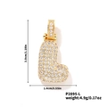 Ciondolo lettera L dorato con zirconi cubici, stile hip hop, misura 3,0cm per 1,4cm - Pendaglio oro lettera L