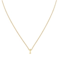 Minimalist 18K gold uppercase letter I pendant on a delicate O-chain necklace - Gold I