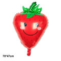 Cute strawberry shaped foil balloon with smiling face for party decor, size 70x47cm - Cute Smiling Strawberry