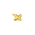 Golden stainless steel letter X pendant with a polished metallic finish on white background - Letter X