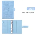 Blue A6 crocodile pattern PU leather binder with 6-ring binder and cash envelopes - Crocodile Pattern-Blue (Shell Only)