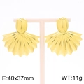 Boucles d'oreilles dorées en acier titane en forme d'éventail pour femmes - Or (KE115695-GC)