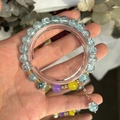 Exquisite pearl and sea blue beaded bracelet with golden spacers and colorful charms - S069-explosive Blue Pendant Bead Bracelet #sz551