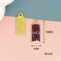 Detailed size view of rectangular bamboo enamel pendants measuring 18mm by 7mm each - Sugarcane (20)